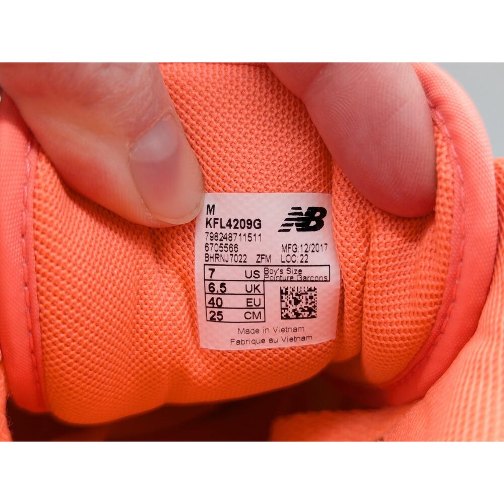 New Balance Shoes Youth Sneakers Neon Orange Walk 5.5 KFL4209G Size 7 - Picture 8 of 10